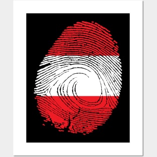 Flag of Austria in fingerprint Posters and Art